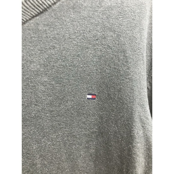 Tommy Hilfiger Sweater Mens L Green Cotton V Neck Knit Long Sleeve‎ Pullover - Picture 2 of 6